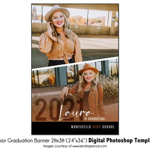 Senior Graduation Banner 14 | 2ftx3ft(24&quot;x36&quot;) Grad Digital Photoshop Template | Vinyl Grad Banner PSD Photoshop Template -Digital File Only