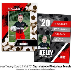 SOCCER SammelKarte 008 | 2.75x3.75 Adobe Photoshop Trader Card Digitale Vorlage | Sport PSD Adobe Photoshop Vorlage | Nur digitale Datei