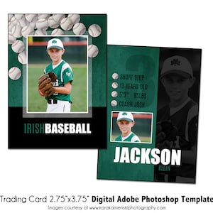 BASEBALL SammelKarte 008 | 2.75x3.75 Adobe Photoshop Trader Card Digitale Vorlage | Sport PSD Adobe Photoshop Vorlage | Nur digitale Datei