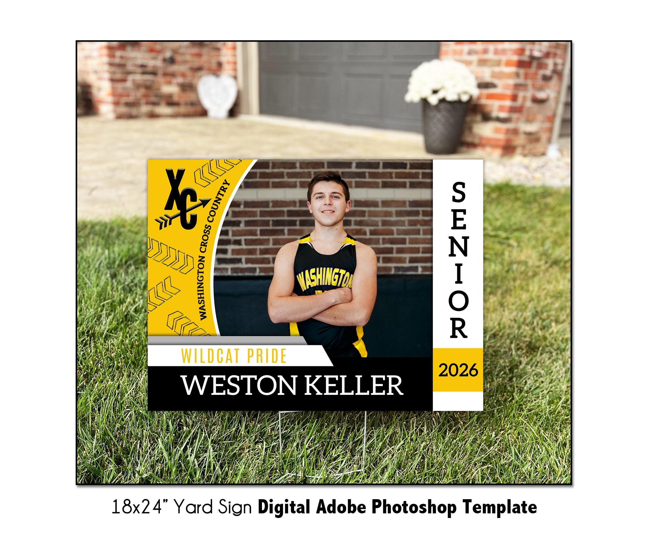 Crosscountry Yard Sign Template 001: 18x24” Photoshoppsd, Customizable ...