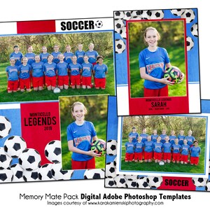 PAQUETE DE FÚTBOL F / Plantilla digital Adobe Photoshop Memory Mate / Plantilla de Photoshop deportiva para equipos e individuos / Solo archivo digital