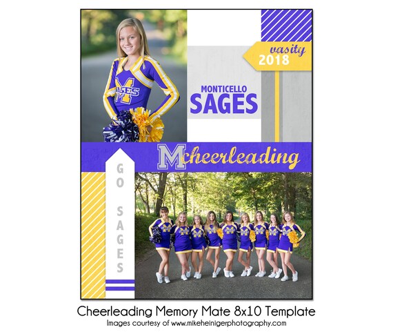 CHEERLEADING MM9-8x10 Memory Mate Sports Photo Template Digital File
