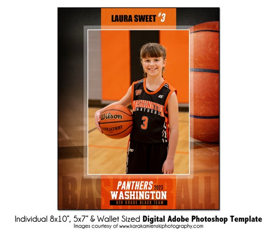 BASKETBALL Ind004 8x10, 5x7, modello digitale Adobe Photoshop