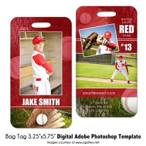 BASEBALL Anhänger 003 | 3.25x5.75" Adobe Photoshop Digitale Vorlage | Sport Gepäckanhänger | Taschenanhänger | Photoshop Vorlage | Nur digitale Datei