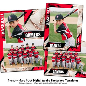 BASEBALL PACK K / Modello digitale Adobe Photoshop Memory Mate / Modello Photoshop sportivo per squadre e individui / Solo file digitale