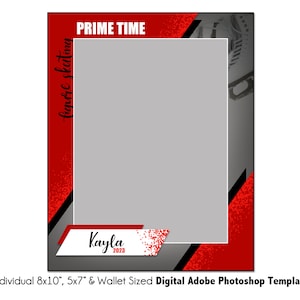 FIGUR SKATING Ind004 | 8x10, 5x7, Wallet Adobe Photoshop Digital Template | Sports Photoshop Template Teams & Individual | Digital File Only