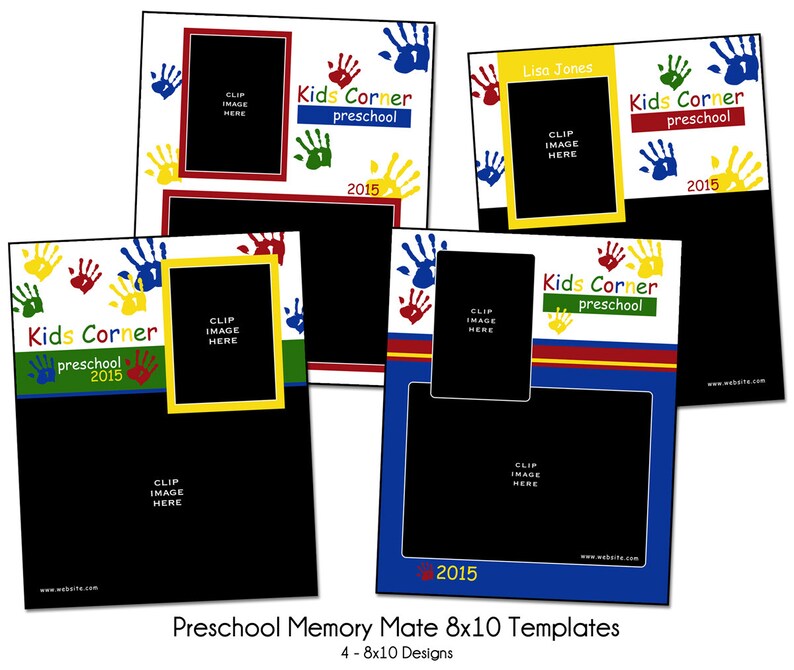HANDPRINT PRESCHOOL Memory Mate Preschool Photo Templates Etsy