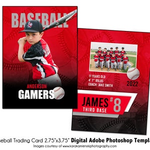 BASEBALL TradingCard 014 / 2.75x3.75 Adobe Photoshop Trader Card modello digitale / Sport PSD modello Adobe Photoshop / Solo file digitale