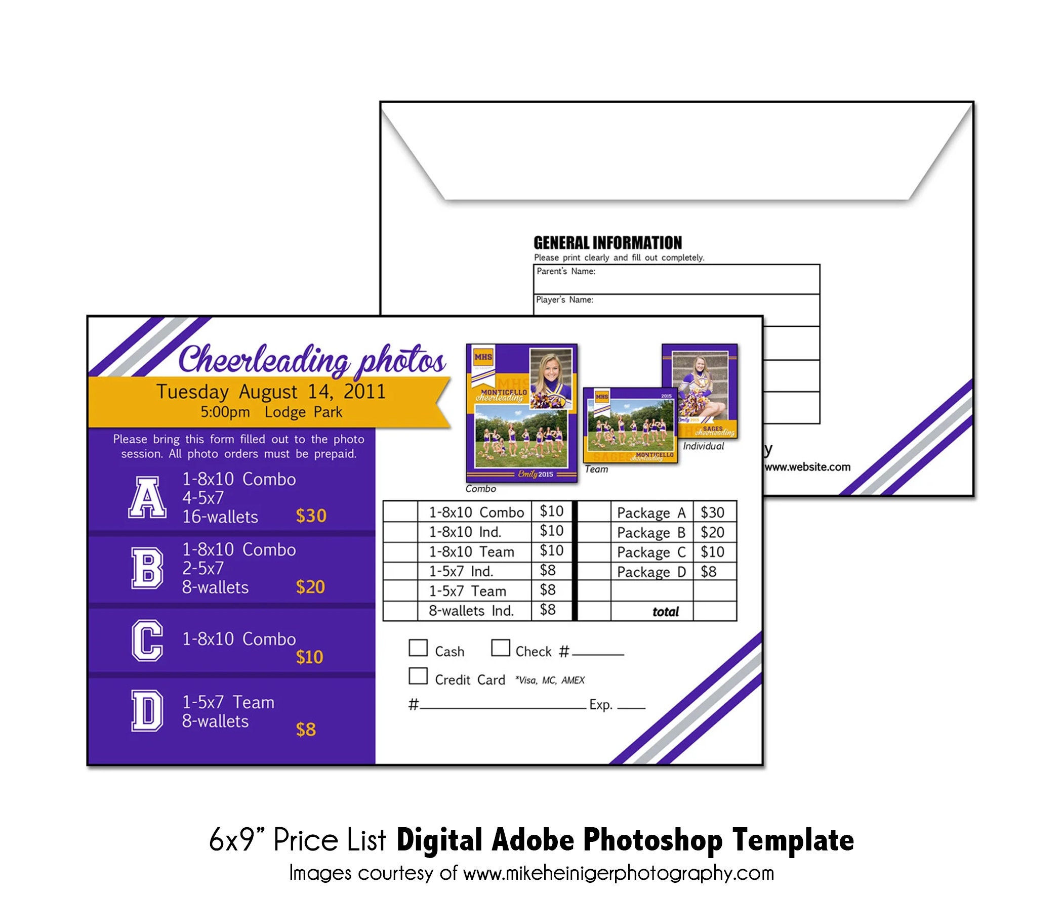 CHEER PRICELIST 001 Sports Pricelist 6x9 Adobe Photoshop Digital ...