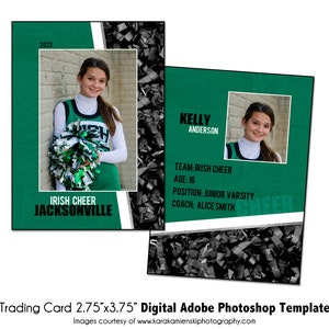 CHEERLEADING TradingCard 016 | 2.75x3.75 Adobe Photoshop Trader Card Digitale Vorlage | Sport Adobe Photoshop Vorlage | Nur digitale Datei