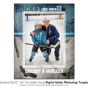 HOCKEY Ind002 | 8x10, 5x7, Wallet Adobe Photoshop Digital Template | Sports Photoshop Template for Team&Individual | Digital File Only