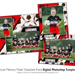 SOCCER PACK H_H / Modello digitale Adobe Photoshop Memory Mate / Modello Photoshop sportivo per squadre e individui / Solo file digitale