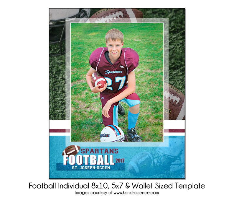 Digital File Sports Photo Template FOOTBALL Individual 6