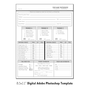 LISTA DE PRECIOS 001 / Lista de precios de deportes 8.5x11 / Plantilla digital Adobe Photoshop 8.5x11 / Lista de precios de plantillas de Photoshop para deportes / Solo archivo digital