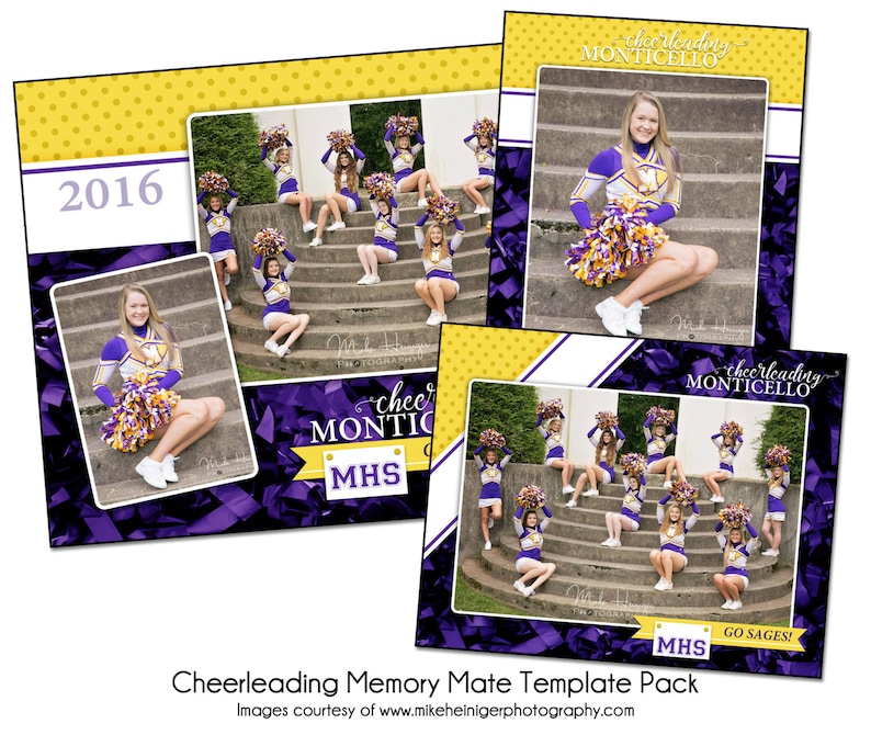 CHEERLEADING PACK E Digital Files Only Sports Memory Mate Photo Templates