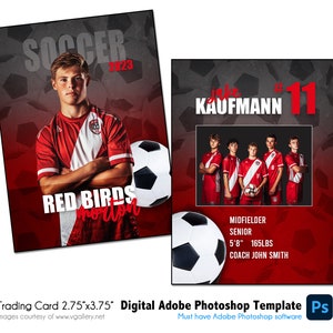 FUSSBALL SammelKarte 011 | 2.75x3.75 Adobe Photoshop Trader Card Digitale Vorlage | Sport PSD Adobe Photoshop Vorlage | Nur digitale Datei