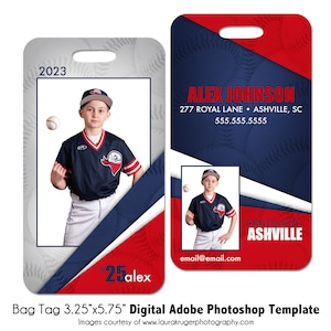 BASEBALL Anhänger 015 | 3.25x5.75" Adobe Photoshop Digitale Vorlage | Sport Gepäckanhänger | Taschenanhänger | Photoshop Vorlage | Nur digitale Datei