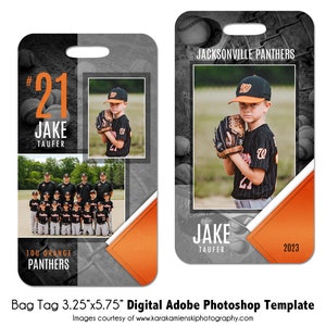 BASEBALL Anhänger 024 | 3.25x5.75" Adobe Photoshop Digitale Vorlage | Sport Gepäckanhänger | Taschenanhänger | Photoshop Vorlage | Nur digitale Datei