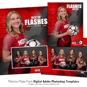 SOCCER PACK L / Adobe Photoshop Memory Mate Digital Template / Modello Photoshop sportivo per squadre e individui / Solo file digitale