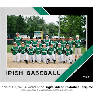 BÉISBOL T010 / 8x10, 5x7, Plantilla digital de Photoshop para billetera / Plantilla de Photoshop para deportes para equipos e individuos / Solo archivo digital