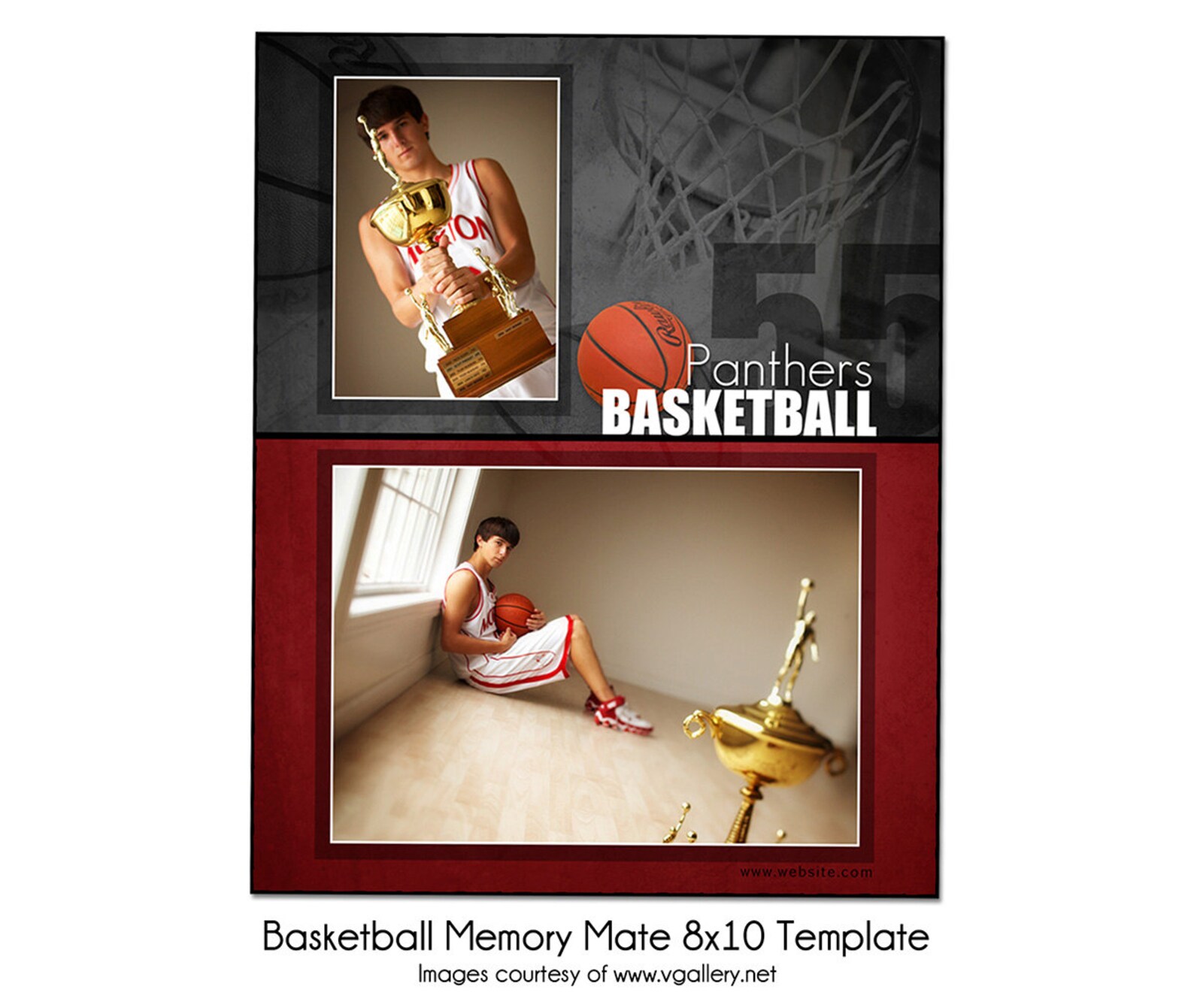 BASKETBALL MM9 8x10 Memory Mate Sports Photo Template Etsy
