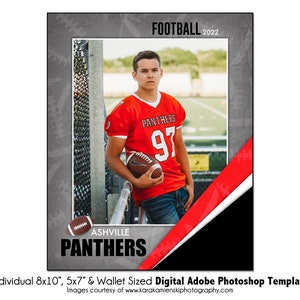 FOOTBALL Ind013 | Modèle numérique Adobe Photoshop pour portefeuille 8 x 10, 5 x 7, | Modèle Photoshop sportif pour équipe et individu | Fichier numérique uniquement