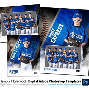BASEBALL PACK AG / Modello digitale Adobe Photoshop Memory Mate / Modello Photoshop sportivo per squadre e individui / Solo file digitale