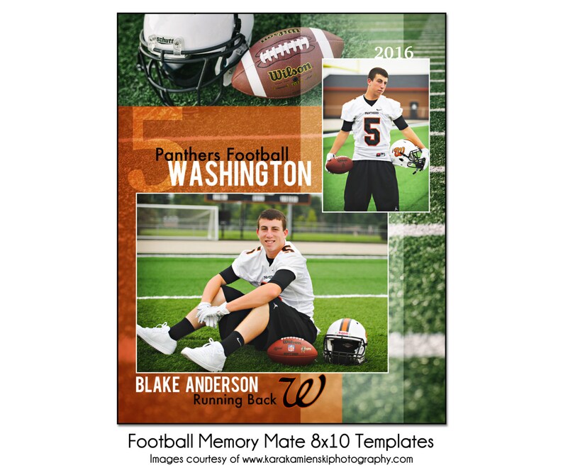 FOOTBALL MM5 - 8x10 Memory Sports Template Digital NEW before selling Factory outlet ☆ Photo Mate