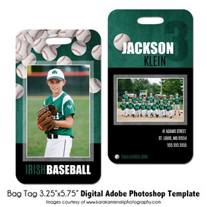 BASEBALL Anhänger 008 | 3.25x5.75" Adobe Photoshop Digitale Vorlage | Sport Gepäckanhänger | Taschenanhänger | Photoshop Vorlage | Nur digitale Datei
