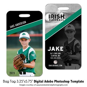 BASEBALL Anhänger 010 | 3.25x5.75" Adobe Photoshop Digitale Vorlage | Sport Gepäckanhänger | Taschenanhänger | Photoshop Vorlage | Nur digitale Datei