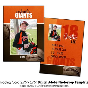BASEBALL SammelKarte 009 | 2.75x3.75 Adobe Photoshop Trader Card Digitale Vorlage | Sport PSD Adobe Photoshop Vorlage | Nur digitale Datei