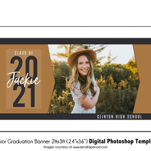 Senior Graduation Banner 15 | 2ftx3ft(24&quot;x36&quot;) Grad Digital Photoshop Template | Vinyl Grad Banner PSD Photoshop Template -Digital File Only