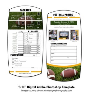 FUßBALL PREISLISTE 001 | Sport Preisliste 5x10" Adobe Photoshop Digitale Vorlage | Sport Foto Preisliste Photoshop Vorlage | Digitale Datei