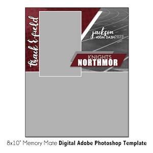 SPUR MM004 | 8x10 Adobe Photoshop Memory Mate Digitale Vorlage | Sport Photoshop Vorlage für Team & Individual | Nur digitale Datei