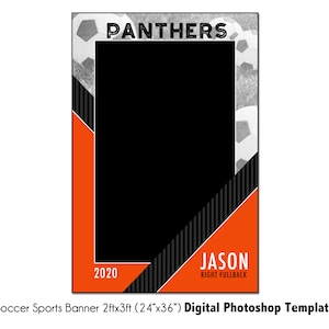 SOCCER BANNER  1- 24x36&quot; Digital Photoshop Template - Sports Banner PSD Photoshop Template - Digital File Only