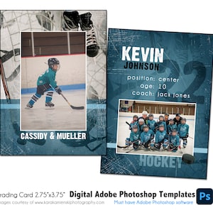 HOCKEY SammelKarte 001 | 2.75x3.75 Adobe Photoshop Trader Card Digitale Vorlage | Sport PSD Adobe Photoshop Vorlage | Nur digitale Datei