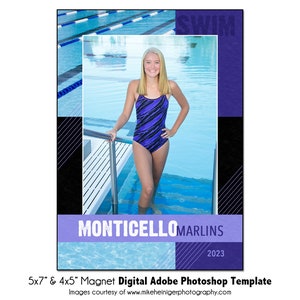 AIMANT DE BAIN 004 |  Modèle numérique Adobe Photoshop 5 x 7" et 4 x 5" | de Photoshop pour aimants de sport | Fichier numérique uniquement