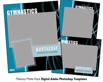GYMNASTICS PACK B | Adobe Photoshop Memory Mate Digital Template | Gymnastics/Dance Sports Photoshop Template  | Digital File Only
