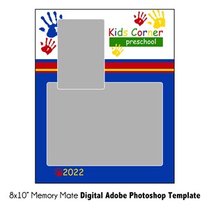 PRESCHOOL MM008 / 8x10 Adobe Photoshop Memory Mate modello digitale / modello Photoshop per la scuola elementare / solo file digitale