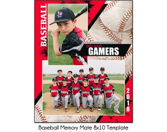 BASEBALL MM11 - 8x10 Memory Mate Sports Photo Template - Digital File