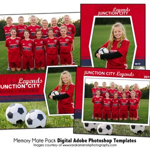 PACK DE FOOTBALL G | Modèle numérique Adobe Photoshop Memory Mate | Modèle Photoshop de sport pour équipes et individus | Fichier numérique uniquement