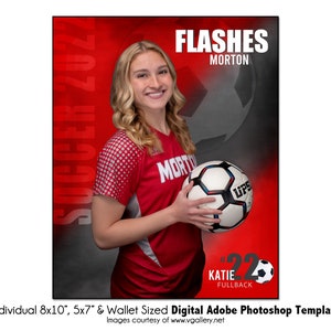 FOOTBALL Ind012 | Modèle numérique Adobe Photoshop pour portefeuille 8 x 10, 5 x 7, | Modèle Photoshop sportif pour équipe et individu | Fichier numérique uniquement