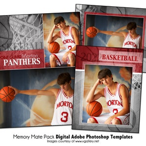 バスケットボール パック C | Adobe Photoshop Memory Mate デジタル テンプレート | チームおよび個人向けスポーツ Photoshop テンプレート | デジタル ファイルのみ