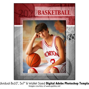BASKETBALL Ind003 | 8x10, 5x7, Brieftasche Adobe Photoshop Digitale Vorlage | Sport Photoshop Vorlage für Team&Individual | Nur digitale Datei