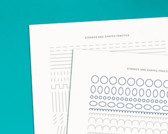Neat Handwriting Worksheets - 2 Page Printable Practice Sheets (Lines, Curves, Strokes and Shapes) For Adults and Kids 10+