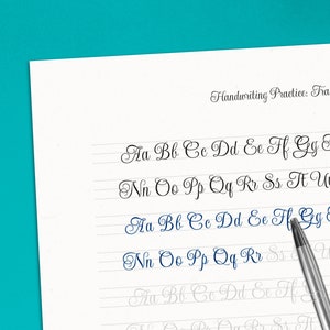 Calligraphy Handwriting - 25 Page Cursive Worksheets, Printable Practice Sheets (Letters, Words, and Sentences) For Adults and Kids 10+
