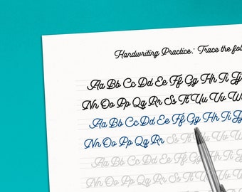 Printable Cursive Writing Worksheets - 25 Page Handwriting Practice Sheets (Letters, Words, and Sentences) For Adults and Kids 10+