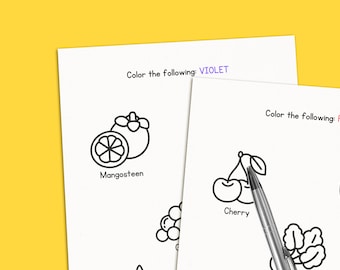 Kid Coloring Book PDF, 8 Printable Coloring Worksheets for Preschool, Pre-K, Toddler