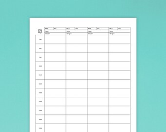 Nurse Hourly Planner, 4 Patients