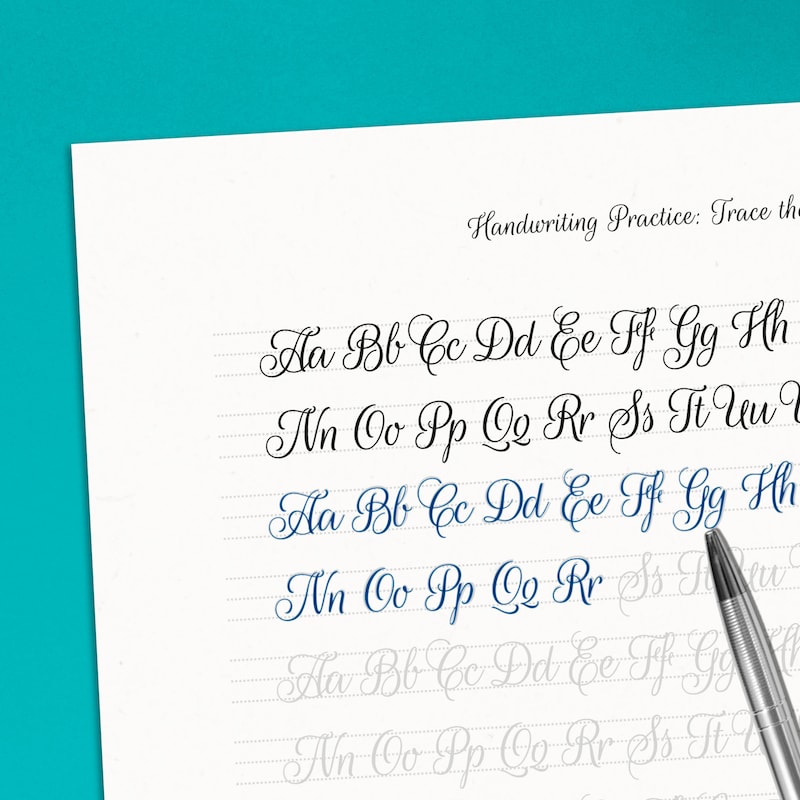 Fancy Calligraphy Practice Sheets - Etsy